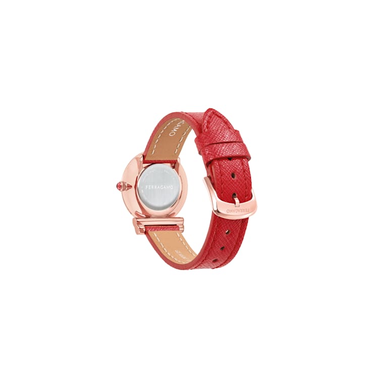 Ferragamo Gancini Red Leather Strap Watch - 188Y2C