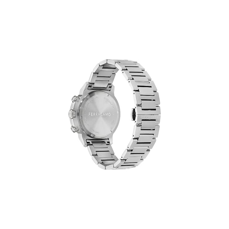Ferragamo Sport Chrono Black Dial Stainless Steel Bracelet Watch