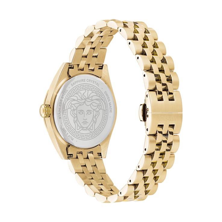 V-Code Gold Tone Dial Yellow Stainless Steel Bracelet Watch