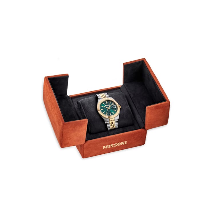 Missoni Classic Green Dial Two-tone Bracelet Watch