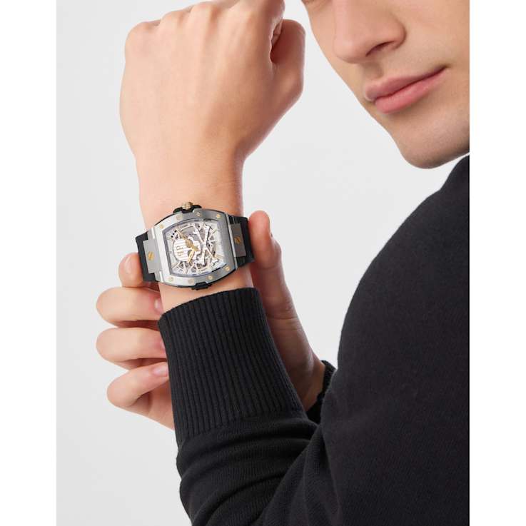 The $keleton 2.0 Silver Tone Skeleton Dial Automatic Watch