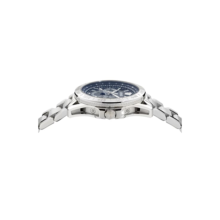 V-Galaxy Moonphase Blue Dial Stainless Steel Bracelet Watch