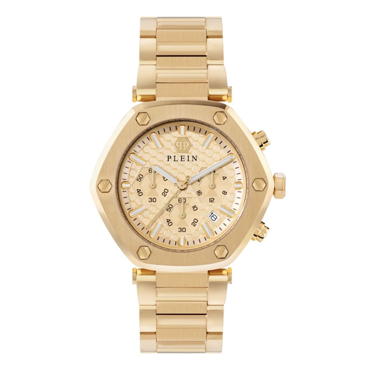 Philipp Plein The Hexagon Chrono Yellow Stainless Steel Bracelet Watch
