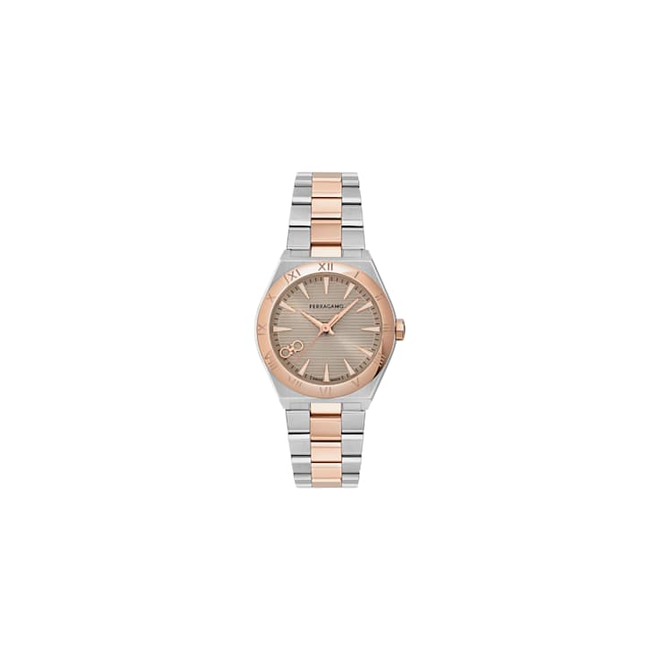 Vega Upper East Gray Dial Two-tone Stainless Steel Bracelet Watch