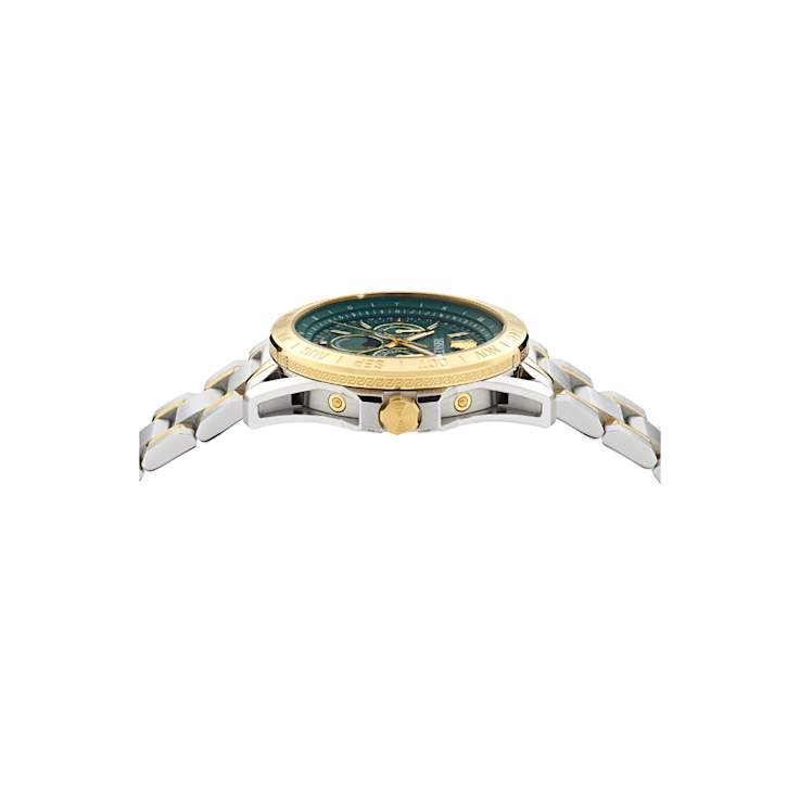 V-Galaxy Moonphase Green Dial Two-tone Stainless Steel Bracelet Watch