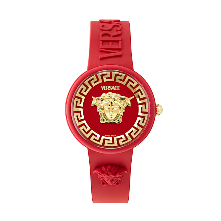 Medusa Pop Red Dial Silicone Watch