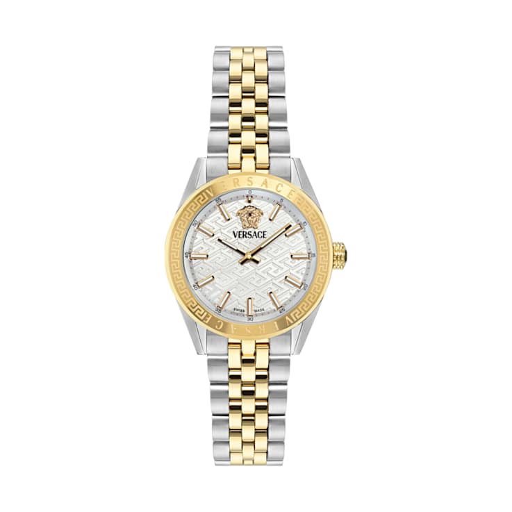 V-Code Silver Tone Dial Two-tone Stainless Steel Bracelet Watch