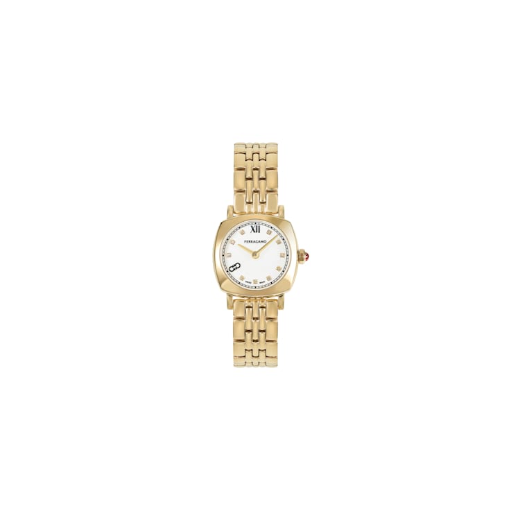 Ferragamo Soft Square Yellow Stainless Steel Bracelet Watch