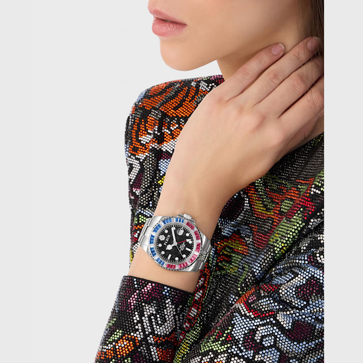 GMT-I Challenger Baguettes Black Dial Bracelet Watch
