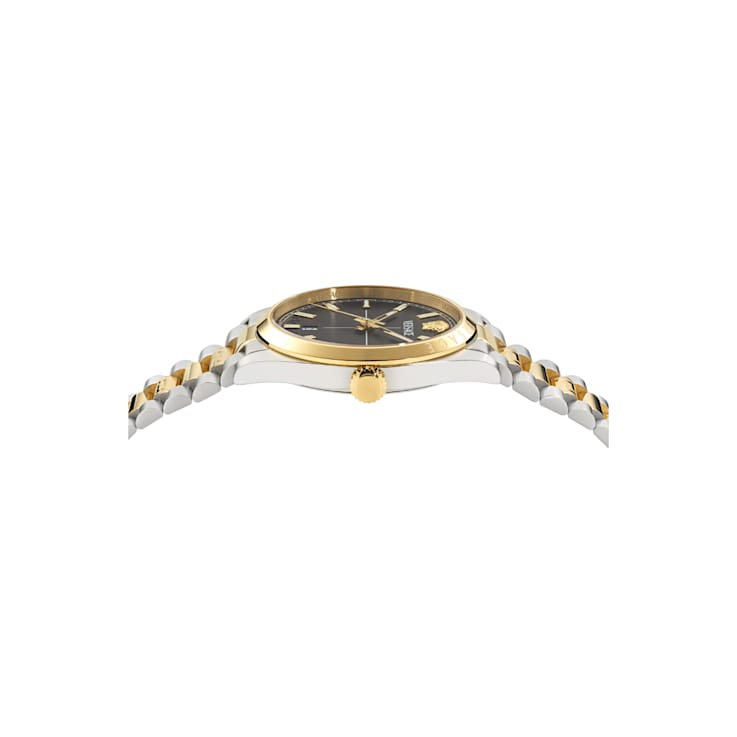 Versace Millenyium Black Dial Two-tone Stainless Steel Bracelet Watch