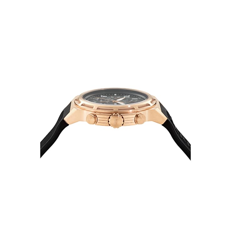 Ferragamo Sport Chrono Black Dial Silicone Strap Watch
