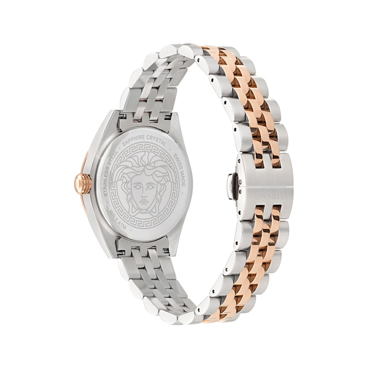 腕時計その他 Versace Two-Tone Bracelet Watch With Silver Guilloche Dial Versace Chrono Master Mens Watch Two Tone Case Green
