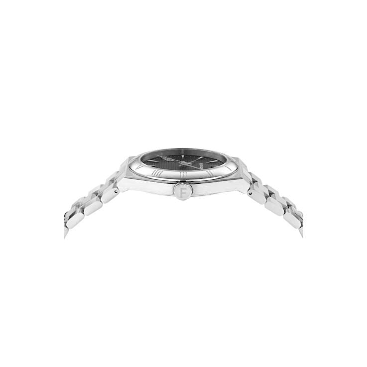 Vega Upper East Black Dial Stainless Steel Bracelet Watch