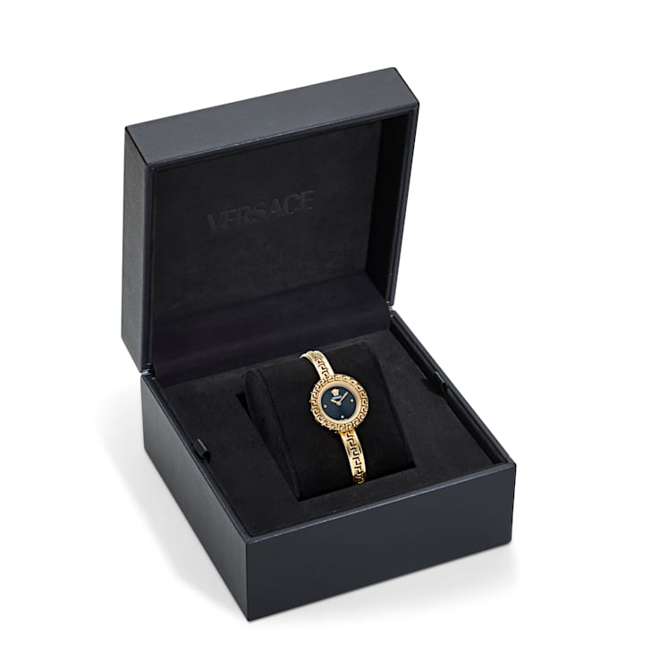 La Greca Womens Watch IP Yellow Gold Case Black Guilloché Dial IP Yellow
Gold Bracelet