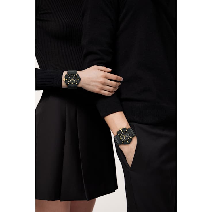 Versace Real Active Chrono Black Dial Silicone Strap Watch