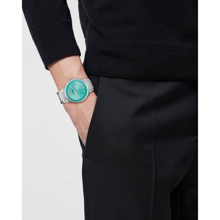 V-Auria Light Blue Dial Stainless Steel Bracelet Watch