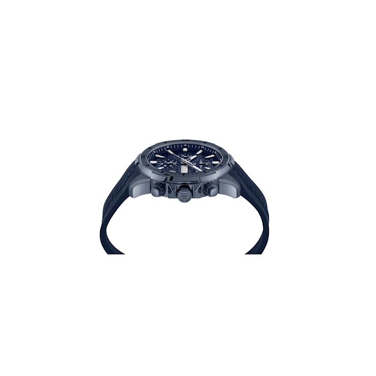 Impact Chronograph Blue Dial Silicone Strap Watch