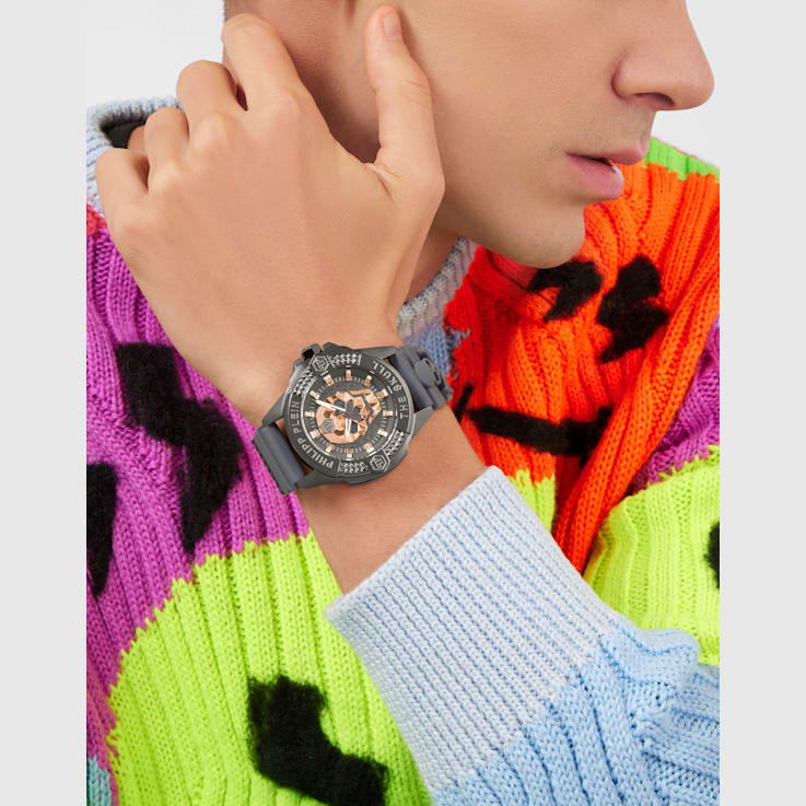 The $kull Silicone Strap Mens Watch