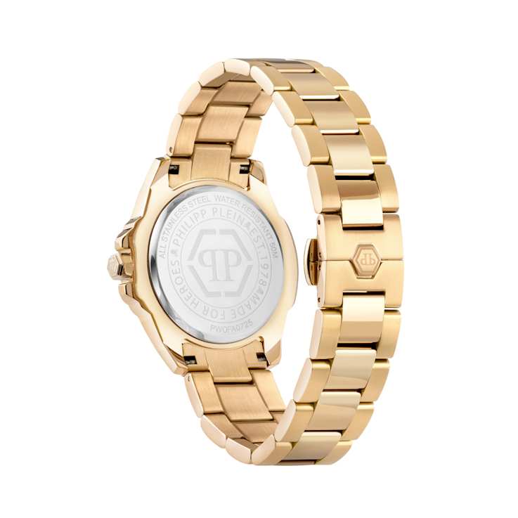 Plein Majesty White Dial Yellow Stainless Steel Crystal Watch