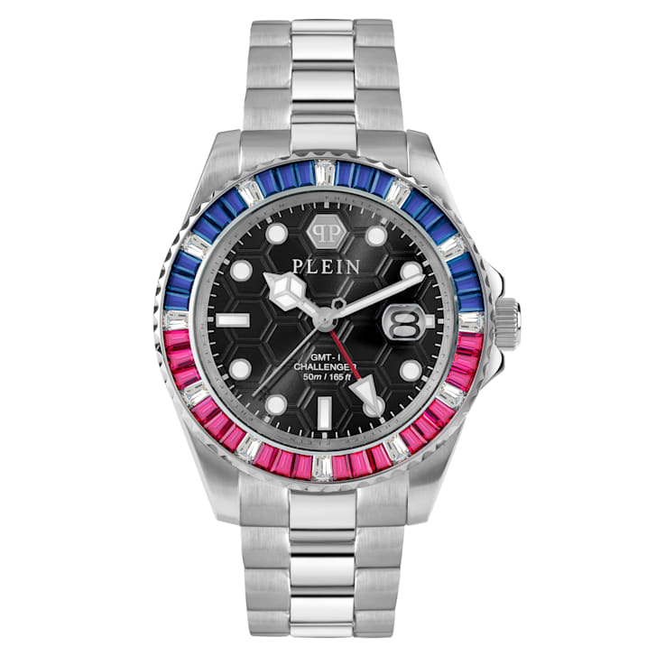 GMT-I Challenger Baguettes Black Dial Bracelet Watch