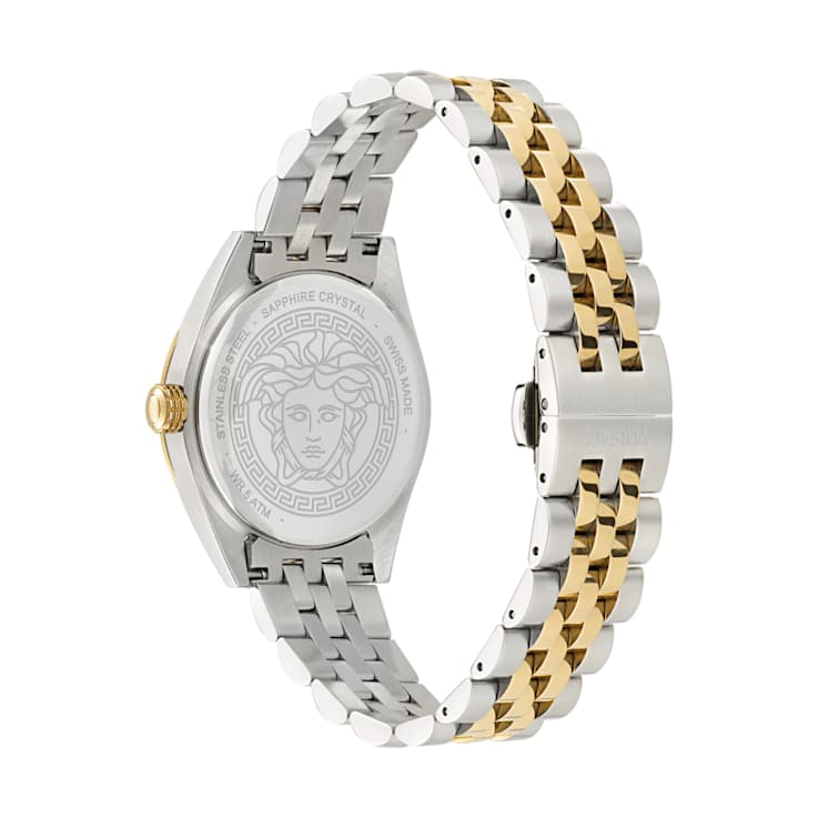 V-Code Silver Tone Dial Two-tone Stainless Steel Bracelet Watch