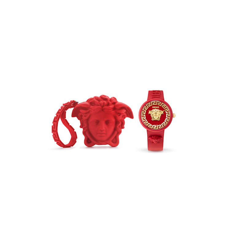 Medusa Pop Red Dial Silicone Watch