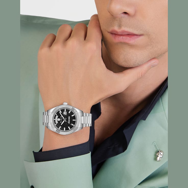 Date Superlative Stainless Steel Bracelet Mens Watch