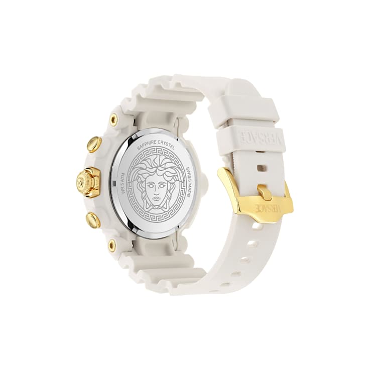 Versace Real Active Chrono White Dial Silicone Strap Watch