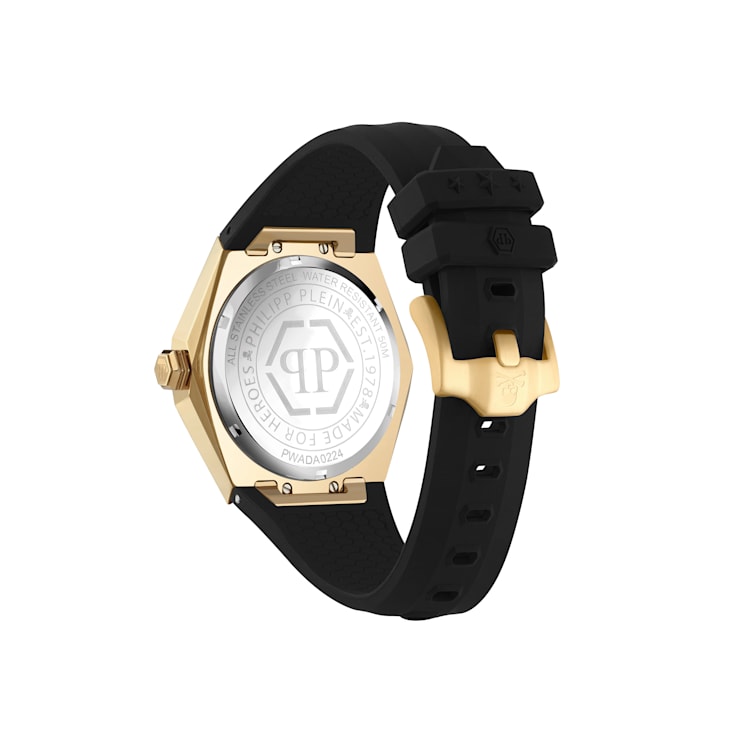 The $kull Spikes Black Dial Silicone Watch