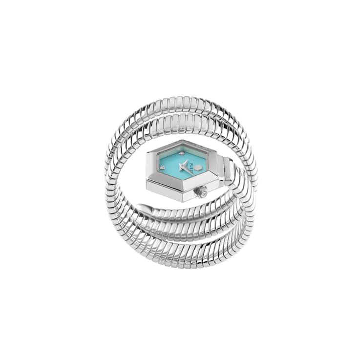 $nake Hexagon Light Blue Dial Stainless Steel Bracelet Watch