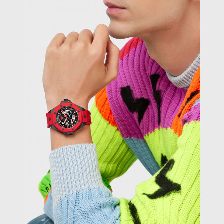 Plein $keleton Royal Silicone Strap Mens Watch