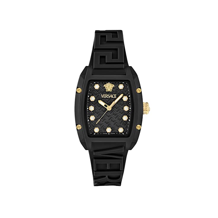 Versace Dominus Ecoceramic Black Dial Watch
