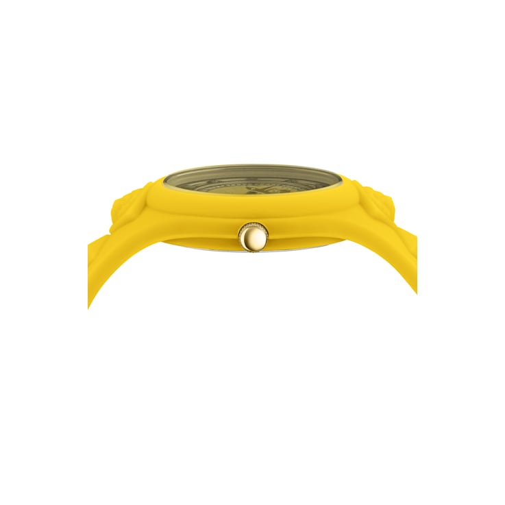Versus Versace Fire Island Studs Yellow Silicone Strap Watch
