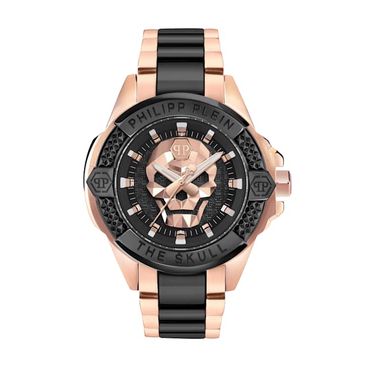 The $kull Black Dial Two-tone Stainless Steel Bracelet Watch
