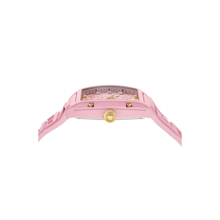 Versace Dominus Ecoceramic Pink Dial Watch
