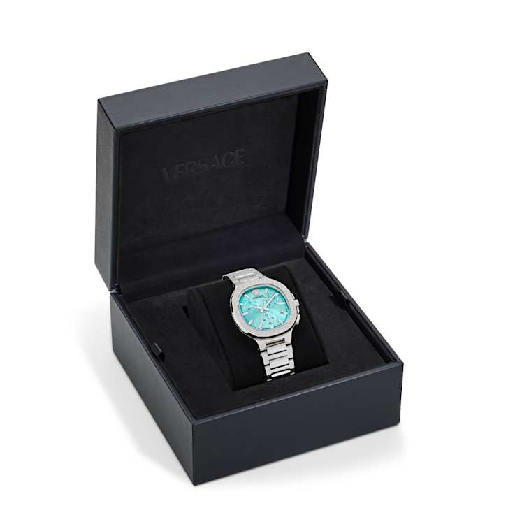 V-Chrono Square Blue Dial Stainless Steel Bracelet Watch
