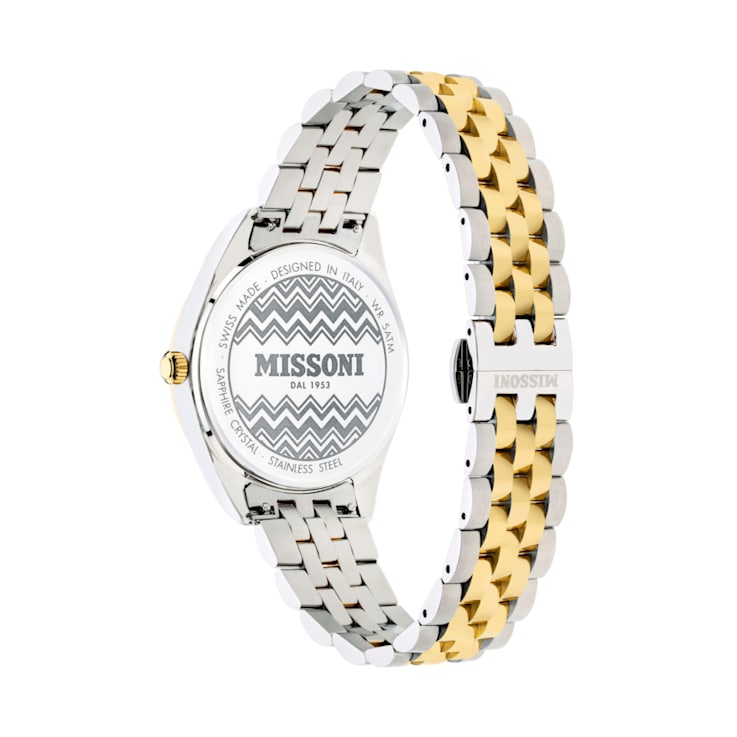 Missoni Classic Green Dial Two-tone Bracelet Watch