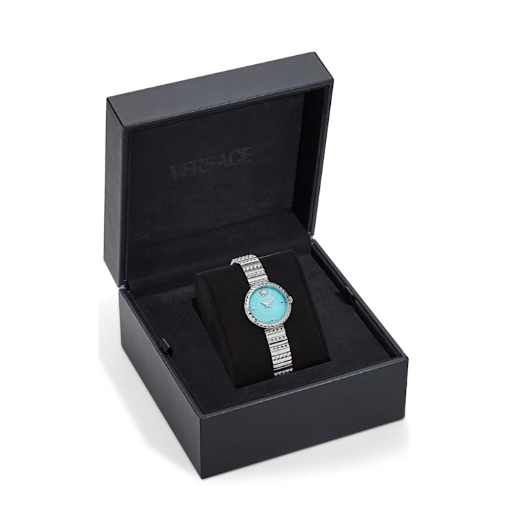Greca Goddess Petite Blue Dial Stainless Steel Bracelet Watch