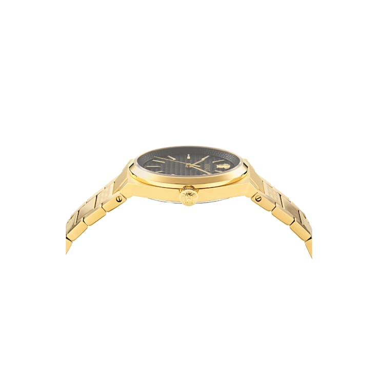 V-Auria Black Dial Yellow Stainless Steel Bracelet Watch