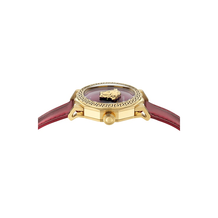 Versace Medusa Deco Red Leather Strap Watch - 16RN0A