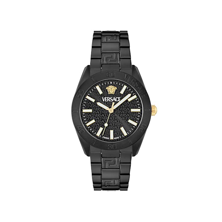 V-Dome Aluminum Bracelet Black Dial Watch