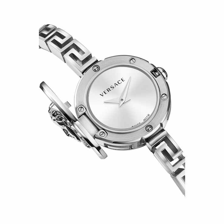 Medusa Secret Silver Tone Sunray Dial Bracelet Watch