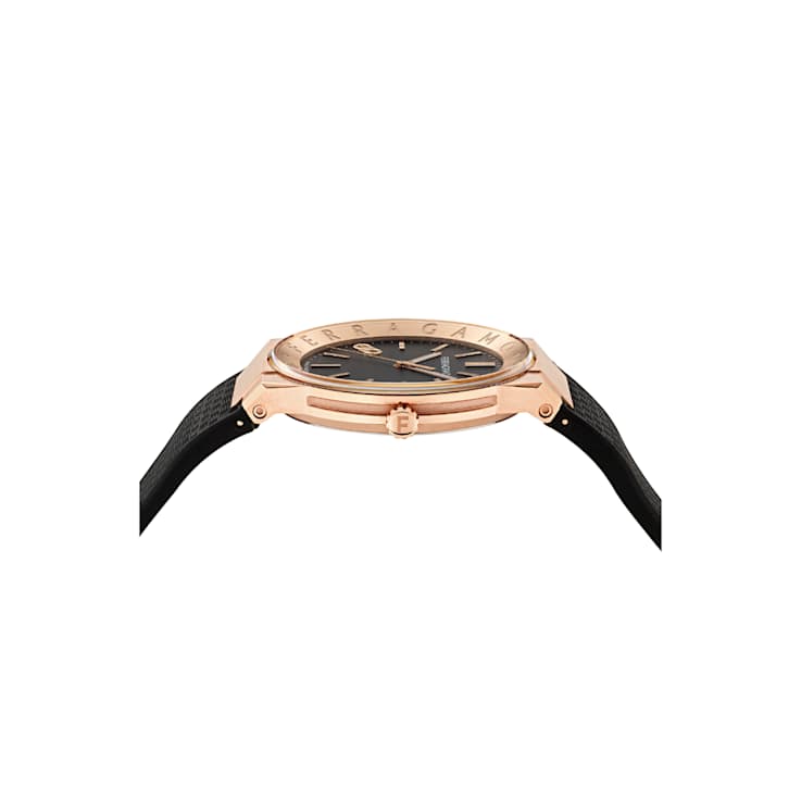 Ferragamo Sapphire Logo Black Matte Dial Recycled PU Watch