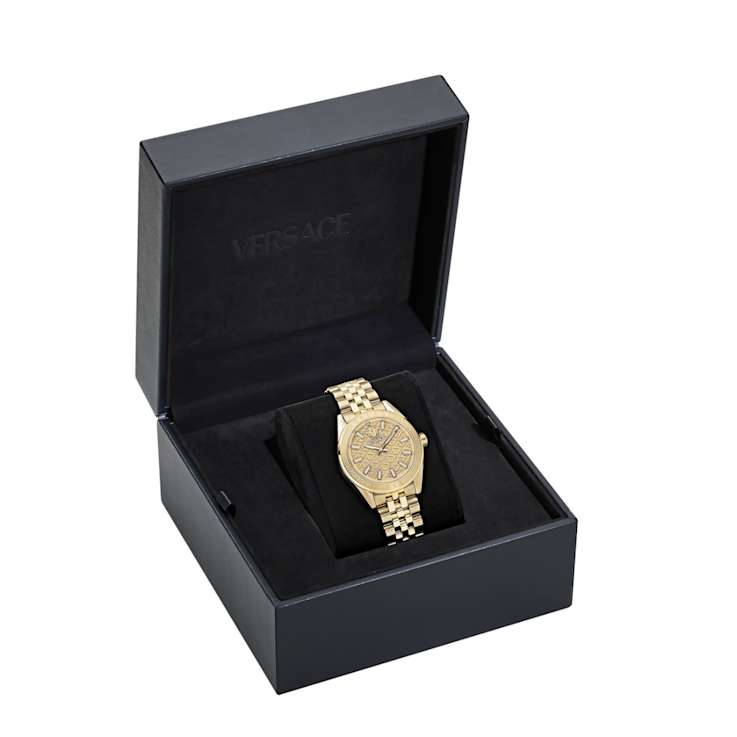 V-Code Gold Tone Dial Yellow Stainless Steel Bracelet Watch