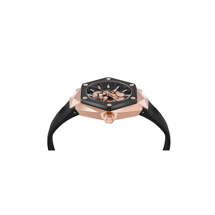 The $kull Spikes Black Dial Silicone Strap Watch