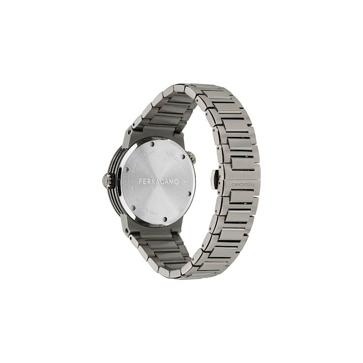 F-80 GMT Worldtime Gunmetal Stainless Steel Bracelet Watch