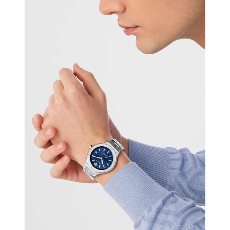 Plein Underdog Blue Dial Stainless Steel Bracelet Watch