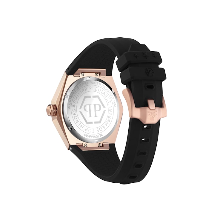 The $kull Spikes Black Dial Silicone Strap Watch