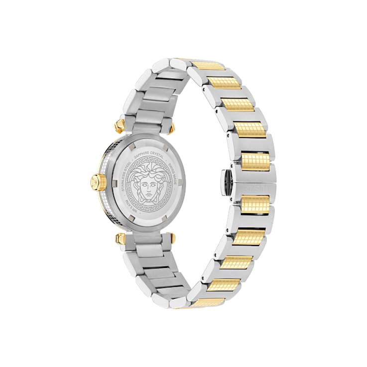 Versace Greek Green Dial Two-tone Stainless Steel Bracelet Watch