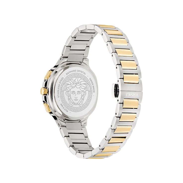 V-Chrono Square Green Dial Two-tone Stainless Steel Bracelet Watch